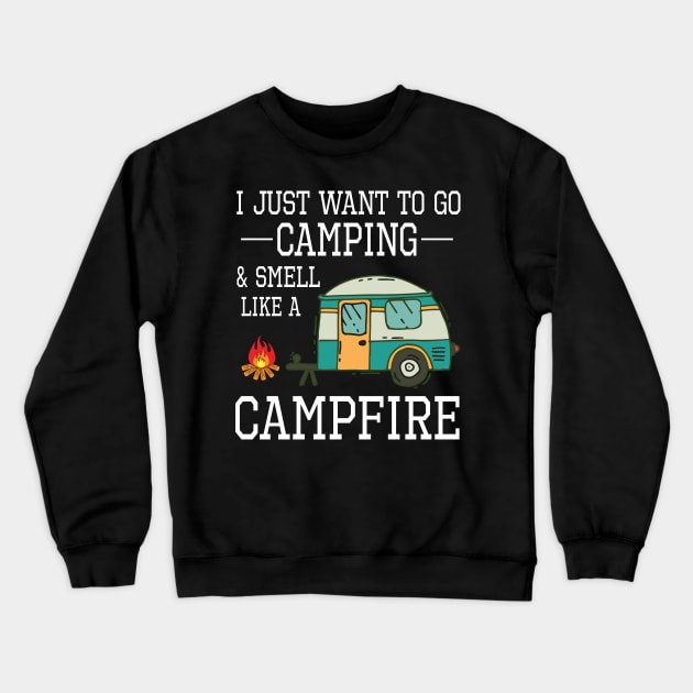 I Just Want To Go Camping And Smell Like A Campfire Happy Camper Summer Christmas In July Day Crewneck Sweatshirt by Cowan79